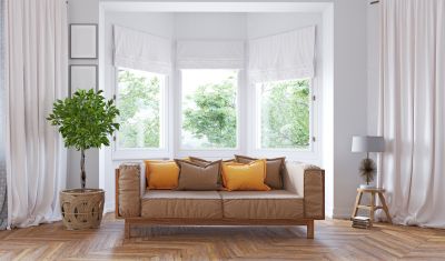 Living Room with Bay Windows